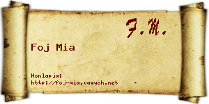 Foj Mia névjegykártya